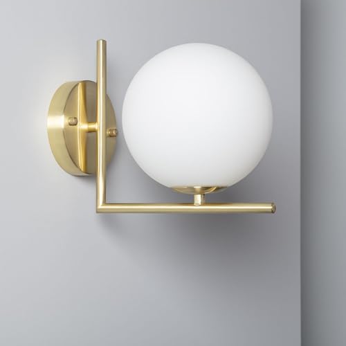 Iluzzia LEDKIA LIGHTING Wandleuchte aus Metall und Glas Moonlight Design Gold Metall,Glass für Wohnzimmer, Küche, Schlafzimmer von Iluzzia