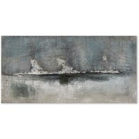ImageLand Gemälde Vulkanexplosion in Silber, 70 x 140 cm Acryl auf Leinwand von ImageLand