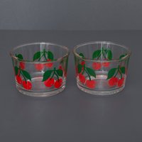 2 Vintage Coverti Kirschglas Schalen Aus Italien von Imaginaarium