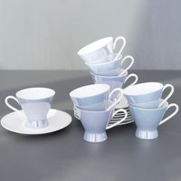 8 Rosenthal Form 2000 Flieder Perlmutt Kaffee Tassen. 1950S Modernist Geschirr, Designer Raymond Loewy 8 Rosenthal Form 2000 Flieder Perlmutt Kaffee Tassen. 1950S Modernist Geschirr, Designer Raymond Loewy von Imaginaarium