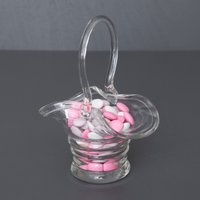 Kleine Glas Korbschale, Vintage Bonbon Schale, Schmuckteller von Imaginaarium