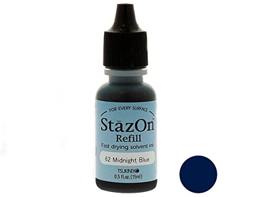 Imagine Crafts StazOn Solvent Ink Refill .5oz-Midnight Blue von Tsukineko