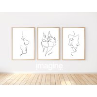 Line-Art-Paar-Liebesposter „Ich Liebe Dich" Ideales Geschenk Für Valentinstag Und Geburtstage von ImagineAffiche