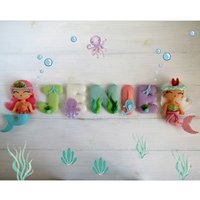 Filz Namensgirlande Meerjungfrau Fee Mythisch Wanddeko Personalisiertes Türschild Fürs Kinderzimmer Handgemachtes Geschenk von ImagineEnCouleur