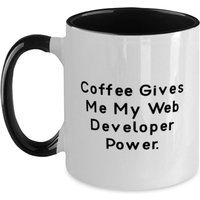 Coole Web-Entwickler-Geschenke, Kaffee Gibt Mir Meine Web-Entwickler-Power., Weihnachten Zweifarbige 11 Unzen Tasse Für Web-Entwickler von ImaginePlus