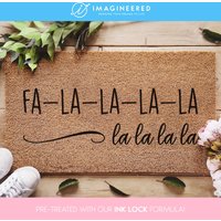 Fa La Weihnachtslied Fußmatte - Lustige Weihnachts Weihnachtsgeschenk Weihnachtsmatte Veranda Dekor von Imagineered