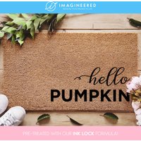 Hallo Kürbis Fußmatte - Herbstliche Herbst Dekoration Veranda Dekor Halloween Willkommensmatte von Imagineered