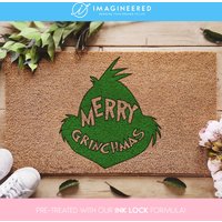 Merry Grinchmas Grüne Fußmatte - The Grinch Lustige Weihnachts Weihnachtsgeschenk Veranda Dekor von Imagineered