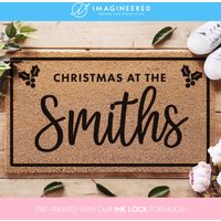 Weihnachten Veranda Dekor - Familienname Fußmatte Personalisierte Bei The Smiths Benutzerdefinierte Personalisiertes Geschenk von Imagineered