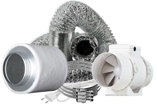 Imagro Abluftset 220/280 m³/h Vents Ventilator Aktivkohlefilter AKF 125mm von Imagro