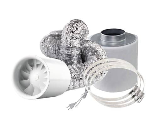 Imagro sehr leises Abluftset 125 m³/h Vents Ventilator Aktivkohlefilter Lüftungs Set AKF 125mm Quietline von Imagro