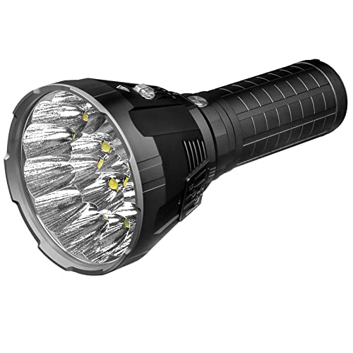 IMALENT MS18 LED Taschenlampe 100.000 Lumen, 18 Cree LED Extrem Hell, Aufladbar Leistungsstarker Torch 1350 Metern, OLED-Display, IP56 Wasserdicht 8 Lichtmodi für Camping Wandern Outdoor von IMALENT