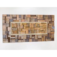 Abstrakte Holz Wandkunst, Skulptur Trends Rustikale Moderne Wanddekoration von Imarteko