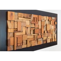 Große Wand-Dekor-Skulptur, Holz-Kunstwerk Für Wohnzimmer, Holz-Wand-Dekor, Akzent-Wand-Dekor, Holz-Wand-Kunst von Imarteko