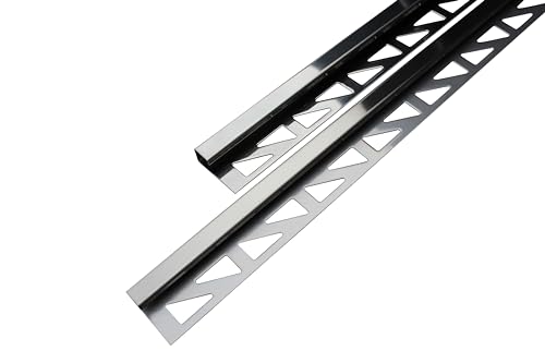 5 x Edelstahlschiene Quadratprofil glänzend Fliesenschiene L200cm V2A (Höhe 8mm) von Imartex
