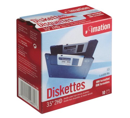 Imation - 3,5 Zoll DS-HD IBM formatiert - Schwarz, 10 Stück von Imation