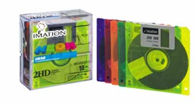 Imation 10xMF2HD 2MB 8,9 cm (3,5 Zoll) Neon von Imation