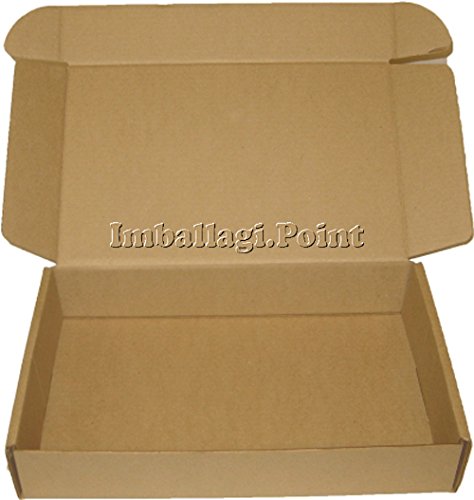 10 Stück Schachteln aus Karton Verpackung flache 24 x 18 x 5 cm gestanzt Avana von Imballaggi Point