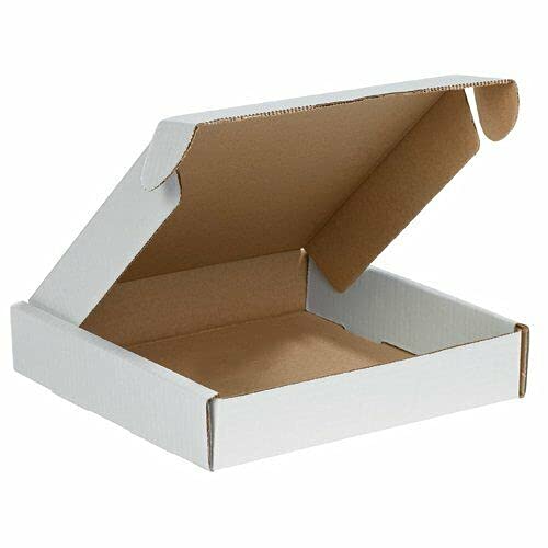 10 Stück Schachteln aus Karton Verpackung flache 24 x 18 x 5 cm gestanzt weiß von Imballaggi.Point