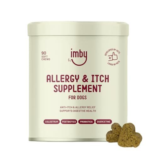 Imby "Allergie & Anti-Juckreiz Ergänzungsmittel für Hunde – Immunsystem & Verdauungsgesundheit | reduziert Juckreiz, Allergien & Entzündungen | 90 Kaustücke | 270 g Imby "Allergie & Anti-Juckreiz Ergänzungsmittel für Hunde – Immunsystem & Verdauungsgesundheit | reduziert Juckreiz, Allergien & Entzündungen | 90 Kaustücke | 270 g von Imby