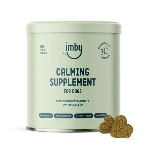 Imby Pet Food | Anti-Stress Beruhigende Ergänzung Hund | 90 Chews | Hypoallergen | L-Tryptophan & Ashwaganda | Reduziert Stress von Imby