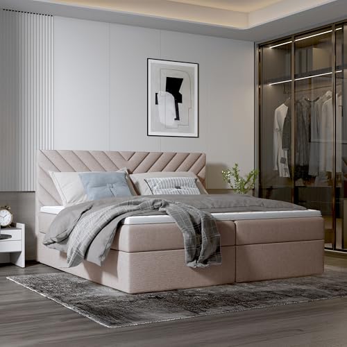 Imebel Boxspringbett 160x200 mit Bettkasten - Bett mit Matratze und 2 Bettkästen - Schlafzimmerbett mit Topper - Bequemes und Elegantes Doppelbett für das Schlafzimmer Imebel Boxspringbett 160x200 mit Bettkasten - Bett mit Matratze und 2 Bettkästen - Schlafzimmerbett mit Topper - Bequemes und Elegantes Doppelbett für das Schlafzimmer von Imebel