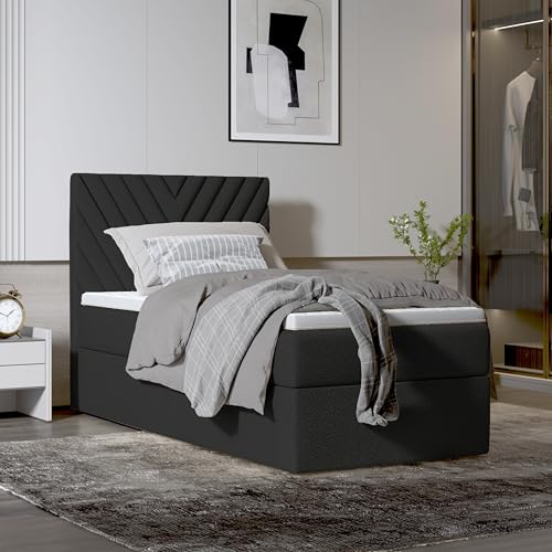 Imebel Boxspringbett 80x200 mit Bettkasten - Bett mit Matratze und Bettkästen - Schlafzimmerbett mit Topper - Bequemes und Elegantes für das Schlafzimmer Imebel Boxspringbett 80x200 mit Bettkasten - Bett mit Matratze und Bettkästen - Schlafzimmerbett mit Topper - Bequemes und Elegantes für das Schlafzimmer von Imebel