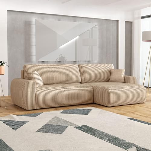 Imebel Ecksofa mit Schlaffunktion 280x142x87 cm - Schlafsofa Ecksofa im Modernen Stil für 4 Personen - Bequeme Schlafcouch L-Form - Sofa mit Bettkasten - Eckcouch mit Bettfunktion von Imebel