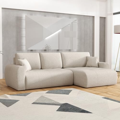 Imebel Ecksofa mit Schlaffunktion 280x142x87 cm - Schlafsofa Ecksofa im Modernen Stil für 4 Personen - Bequeme Schlafcouch L-Form - Sofa mit Bettkasten - Eckcouch mit Bettfunktion von Imebel
