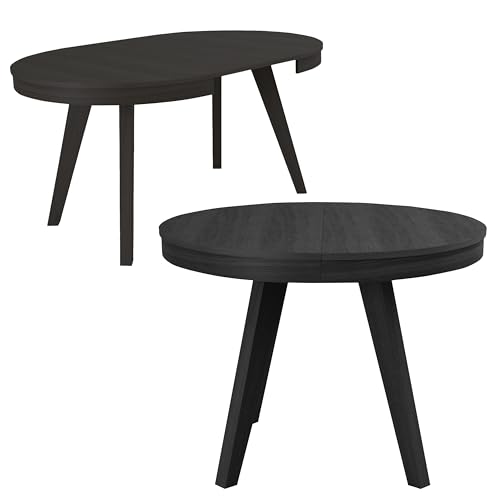 Imebel Esstisch Rund Ausziehbar 100-200 cm - Modern Runder Esszimmertisch Ausziehbar - Tisch mit einfacher Einhand-Ausziehfunktion - Tischplatte Eichenfurnier, Beine Massivholz Imebel Esstisch Rund Ausziehbar 100-200 cm - Modern Runder Esszimmertisch Ausziehbar - Tisch mit einfacher Einhand-Ausziehfunktion - Tischplatte Eichenfurnier, Beine Massivholz von Imebel