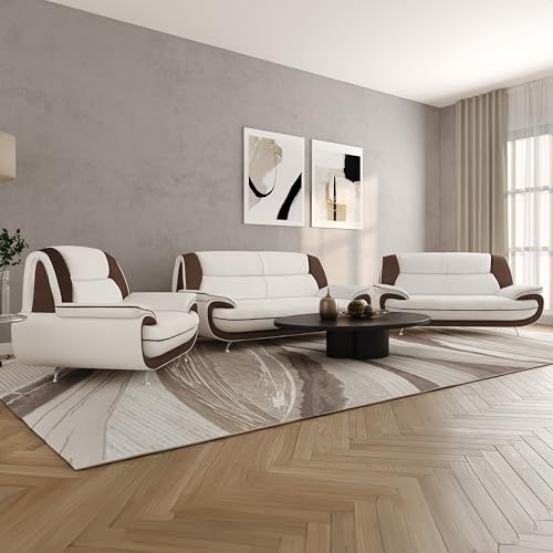 Imebel Sofa Set 3-2-1 für Wohnzimmer – Bequeme Couchgarnitur mit 3-Sitzer, 2-Sitzer & Sessel – Elegante Sitzgarnitur mit Stoffbezug – Ohne Schlaffunktion – Komfortable Polsterung – Modernes Design von Imebel