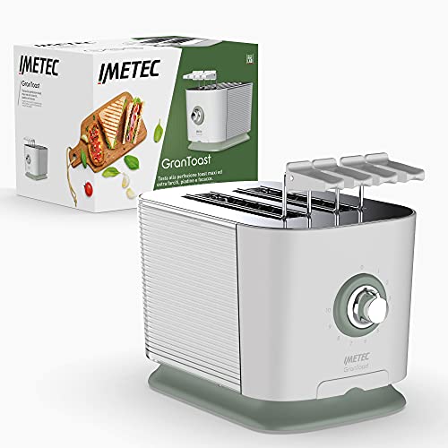 Imetec GranToast Toaster, 2 extra große Schlitze und zu öffnende Zangen für extra dicken Toast, 10 Bräunungsstufen, Timer mit automatischer Abschaltung, Krümelschublade, 600 W Imetec GranToast Toaster, 2 extra große Schlitze und zu öffnende Zangen für extra dicken Toast, 10 Bräunungsstufen, Timer mit automatischer Abschaltung, Krümelschublade, 600 W von Imetec