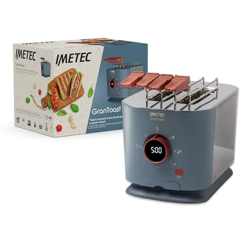 Imetec Grantoast - Toaster 2 XL-Scheiben mit zu öffnenden Zangen für gefüllte Toasts - 7 Bräunungsstufen, Einfache Reinigung, LED-Display, Digitaler Timer Imetec Grantoast - Toaster 2 XL-Scheiben mit zu öffnenden Zangen für gefüllte Toasts - 7 Bräunungsstufen, Einfache Reinigung, LED-Display, Digitaler Timer von Imetec