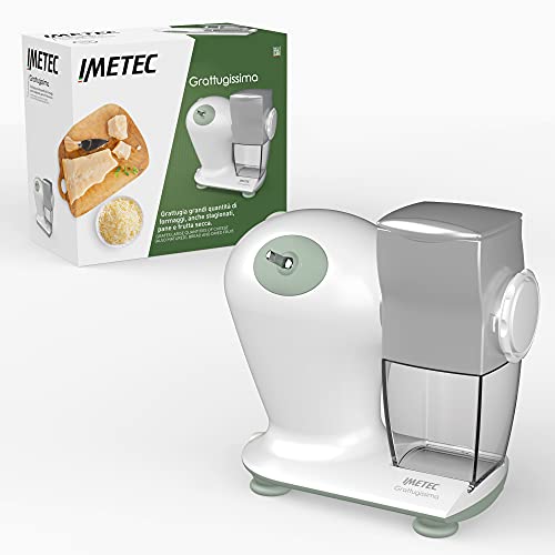 Imetec Grattugissima elektrische Reibe, Edelstahlwalze, Aluminiumtrichter, ausziehbarer Behälter mit Frischedeckel, Sicherheitssystem, 150 W Imetec Grattugissima elektrische Reibe, Edelstahlwalze, Aluminiumtrichter, ausziehbarer Behälter mit Frischedeckel, Sicherheitssystem, 150 W von Imetec