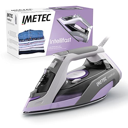 Imetec Intellifast, Dampfbügeleisen,Ceramic Diamond Bügelsohle,Intelli System Technologie,Automatische Dampf und Temperatureinstellung,Dreifacher Anti-Kalk-Schutz, 2400 W,1.90 m Kabel von Imetec