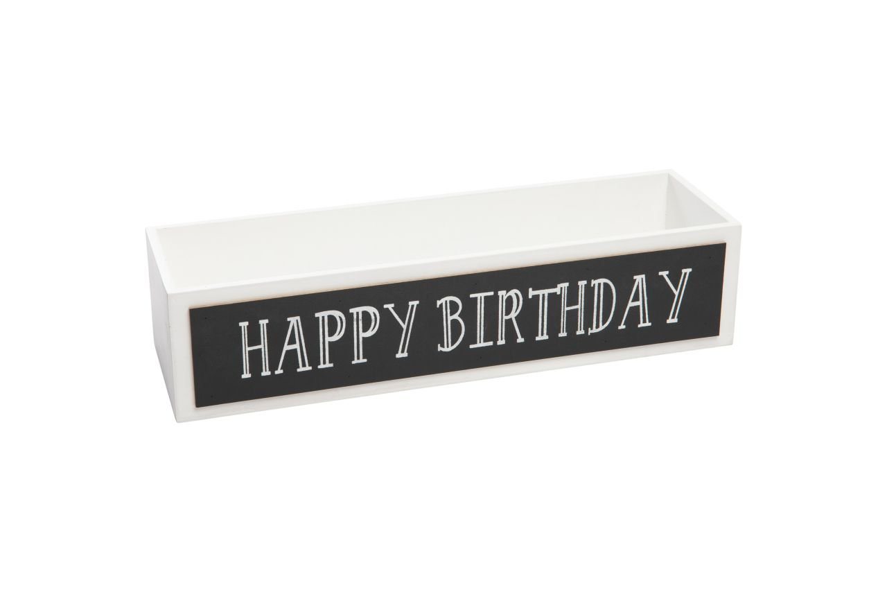 Imkerei Freese Dekofigur Freese Holzkiste Happy Birthday weiß, 45 x 13 x von Imkerei Freese