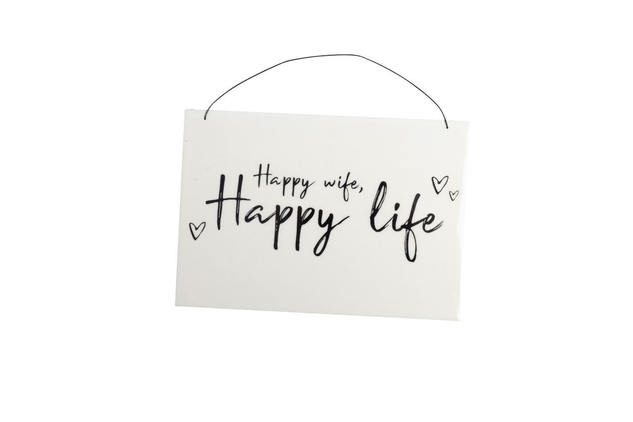 Imkerei Freese Dekofigur Freese Holz-Schild Happy Wife, Happy Life von Imkerei Freese