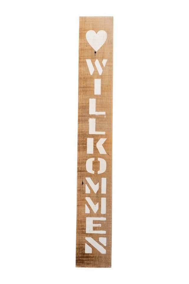 Imkerei Freese Dekofigur Freese Holz-Schild Willkommen senkrecht, braun, 90 von Imkerei Freese