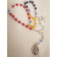 Unbeflecktes Herz Mariens 7 Perlen Glasperlenkette, Exclusives Design Unbeflecktes Herz Mariens 7 Perlen Glasperlenkette, Exclusives Design von ImmaculataRosariesCo