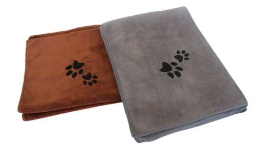 Immaculate Textiles - Premium Mikrofaser-Handtuch für Hunde – 2 Stück – 100 x 70 cm – 400 g/m²: super saugfähig – schnell trocknend – extra weich von Immaculate Textiles