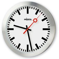 PEWETA Quarz-Wanduhr Typ 150, DIN-Balkenziffern, Ø 300 mm, Aluminium mattgeschliffen von Jungheinrich PROFISHOP