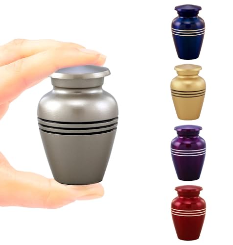 Immortal-Memories Serenity Keepsake Urn for Ashes - Miniature Urns - Mini Jar - Pet Urn - Token Urn with Velvet Bag (Pewter) von Immortal-Memories