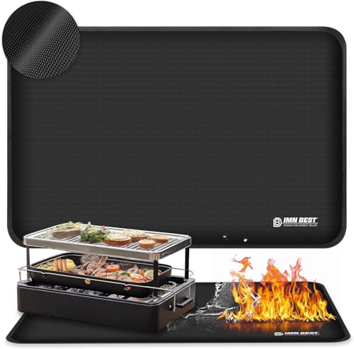 ImnBest Hitzebeständige Unterlage, Feuerfeste Unterlage 60x40 cm,hitzebeständige Grillmatten für Outdoor-Grill zum Schutz Ihres Vorbereitungstisches und Outdoor-Grilltisches (50 * 30CM) von ImnBest