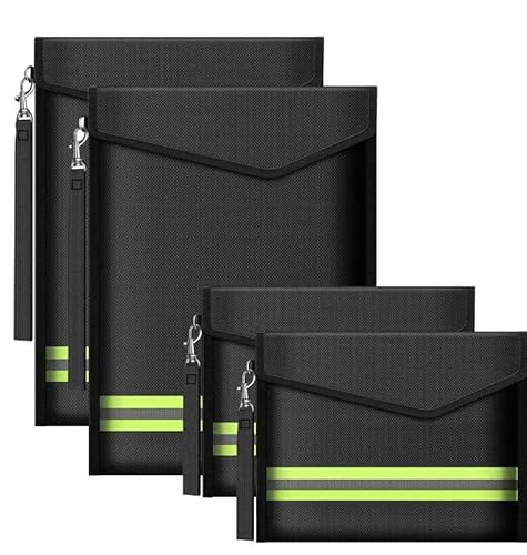 ImnBest Feuerfeste und wasserdichte Tasche, Feuerfeste Brieftasche Aktentasche für A4 Dokumentetasches, Passport Geld Wertsachen (Schwarz 4) von ImnBest