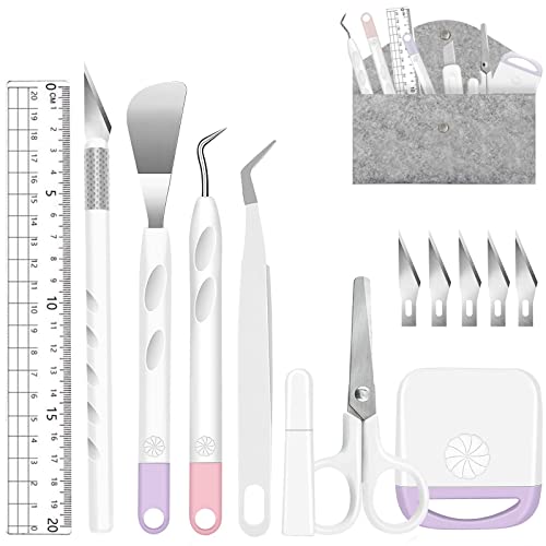 ImnBest Plotter Zubehör,13 Stück Vinyl Jäten Werkzeuge für Cricut Silhouette Unkrautschaber Silhouette zubehör,Entgitterwerkzeug Plotter Werkzeuge Plotter Set,Cameos, Beschriftung, DIY Machen von ImnBest