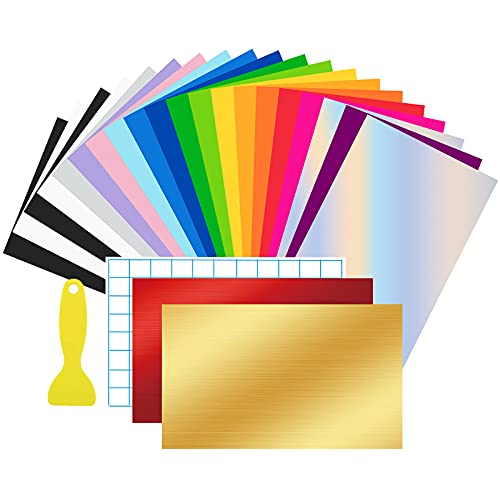 ImnBest 22 Stück Vinylfolie Plotter,30.5 x 20.5cm Selbstklebende Folie für Cricut - 22 Vinylfolie für die Dekoration von Partys oder Feiertagen (23) von ImnBest
