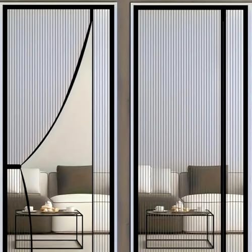 Imoncom Fliegengitter-Tür Türvorhang, Fliegengitter für Türen, Moskitoschutz-Vorhang, Schlafzimmerbeschattung, Einfache Installation, Sommer (90x210cm) von Imoncom