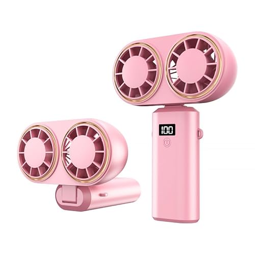 Imoncom Mini-Handventilator, USB-Aufladbar, 3 Geschwindigkeiten, LED-Display, 4000mAh Akku, Geräuscharm 45dB, Rosa Imoncom Mini-Handventilator, USB-Aufladbar, 3 Geschwindigkeiten, LED-Display, 4000mAh Akku, Geräuscharm 45dB, Rosa von Imoncom