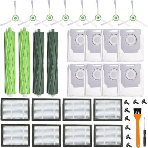 Zubehör für iRobot Staubsaugroboter – Staubbeutel/Hepa-Filter/Haupt-Seitenbürste/Räder, passend für i7/i7+/E5/E6/I3/S9/S9+, ideal für Wartung & Reinigungsverbesserung​ von Imoncom