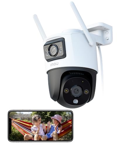 Imou 5MP+3MP Dual-Lens Überwachungskamera Aussen WLAN mit KI-Personen-/Fahrzeugerkennung, Farbnachtsicht, Auto-Tracking, 360° PTZ Kamera überwachung aussen mit 2-Wege-Audio, Sirene, IP66 Wasserdicht von Imou